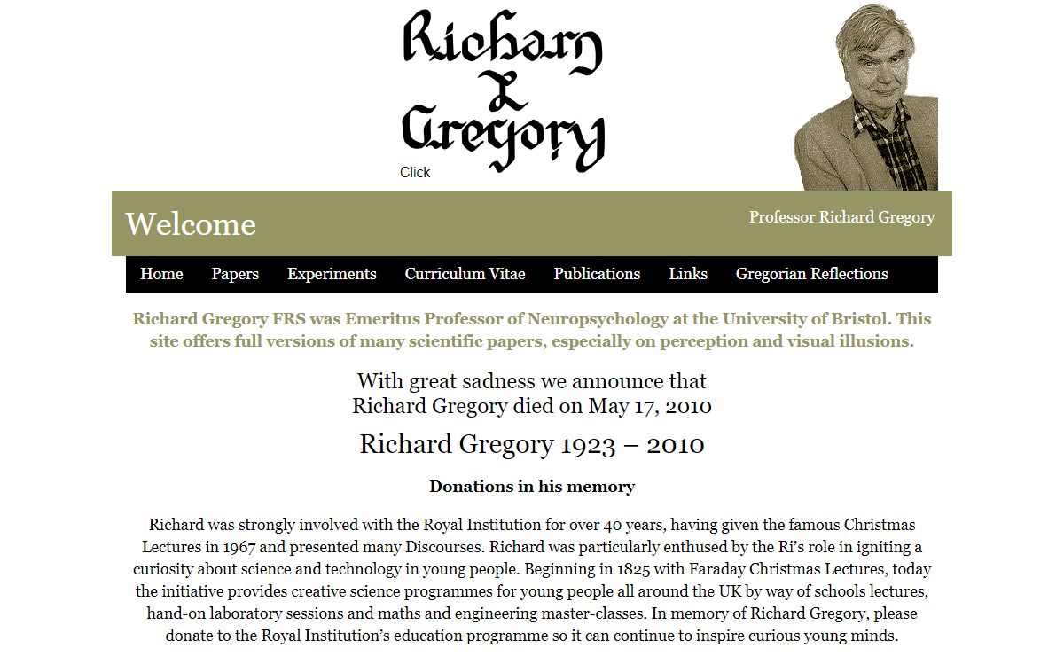 Home page - Professor Richard Gregory on-line