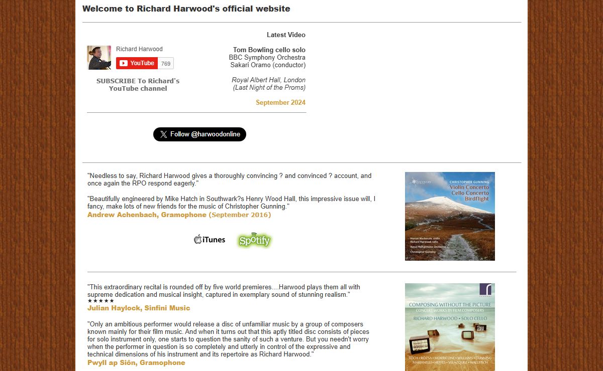 RichardHarwood.com - The Official Site of Cellist Richard Harwood