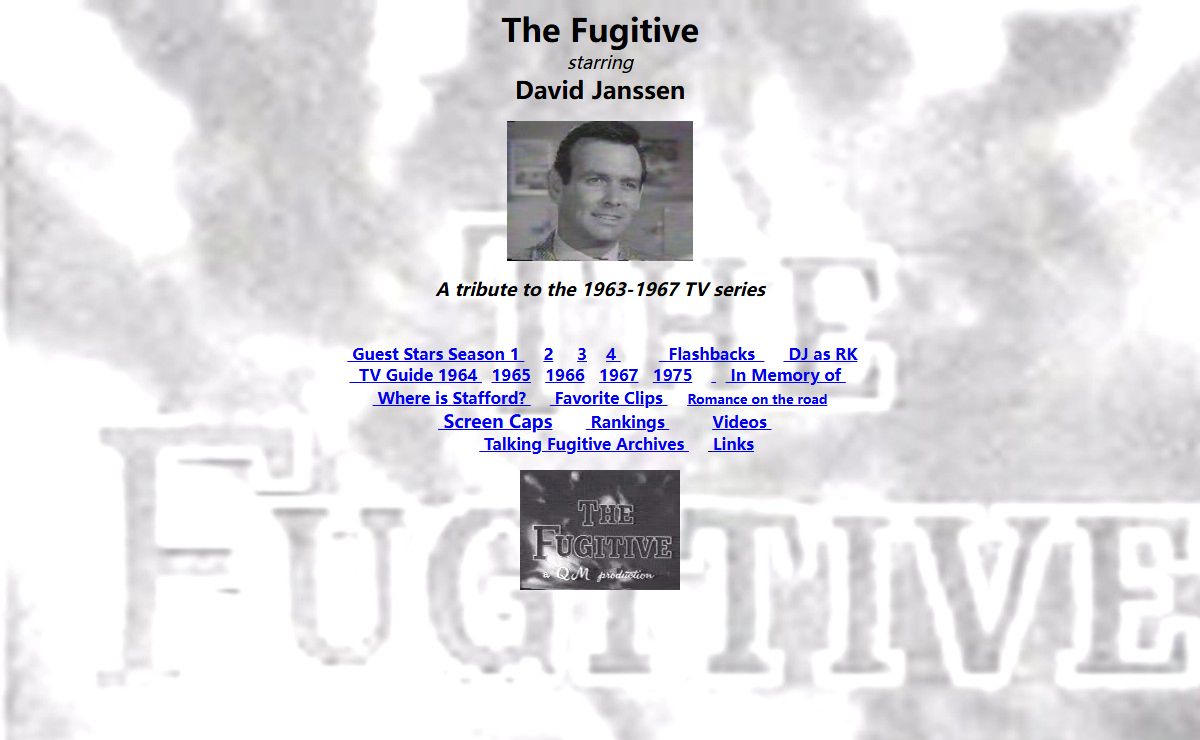 Richard Kimble The Fugitive Home Page