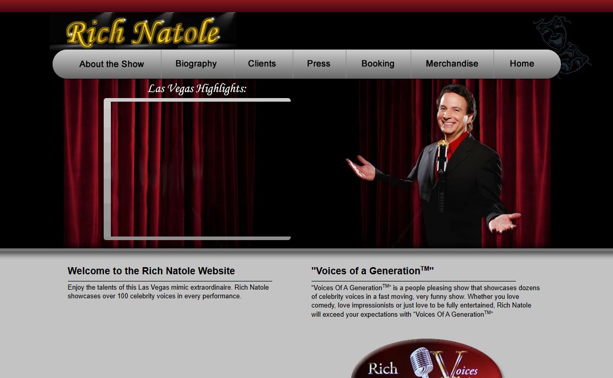 Rich Natole Las Vegas Entertainer and Las Vegas Comedian. Mimic Extrodinare, Impressionist. Voices of a Generation