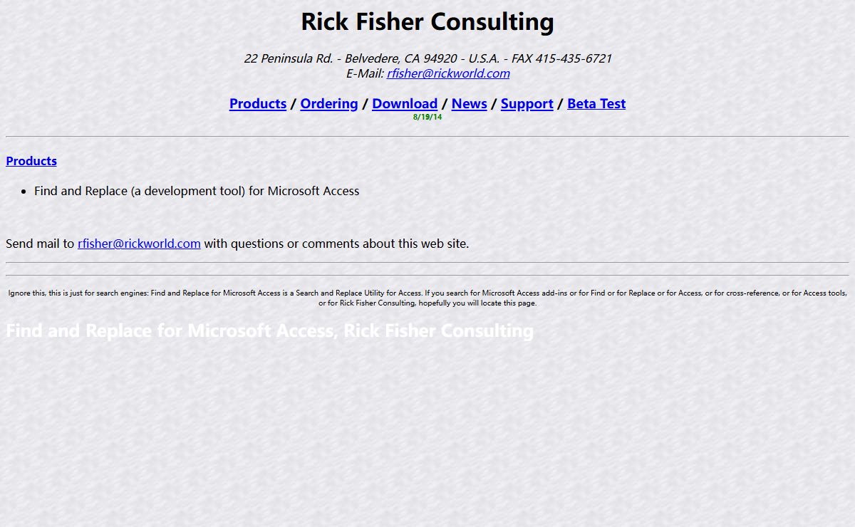 Rick Fisher Consulting (Find and Replace for Microsoft Access)
