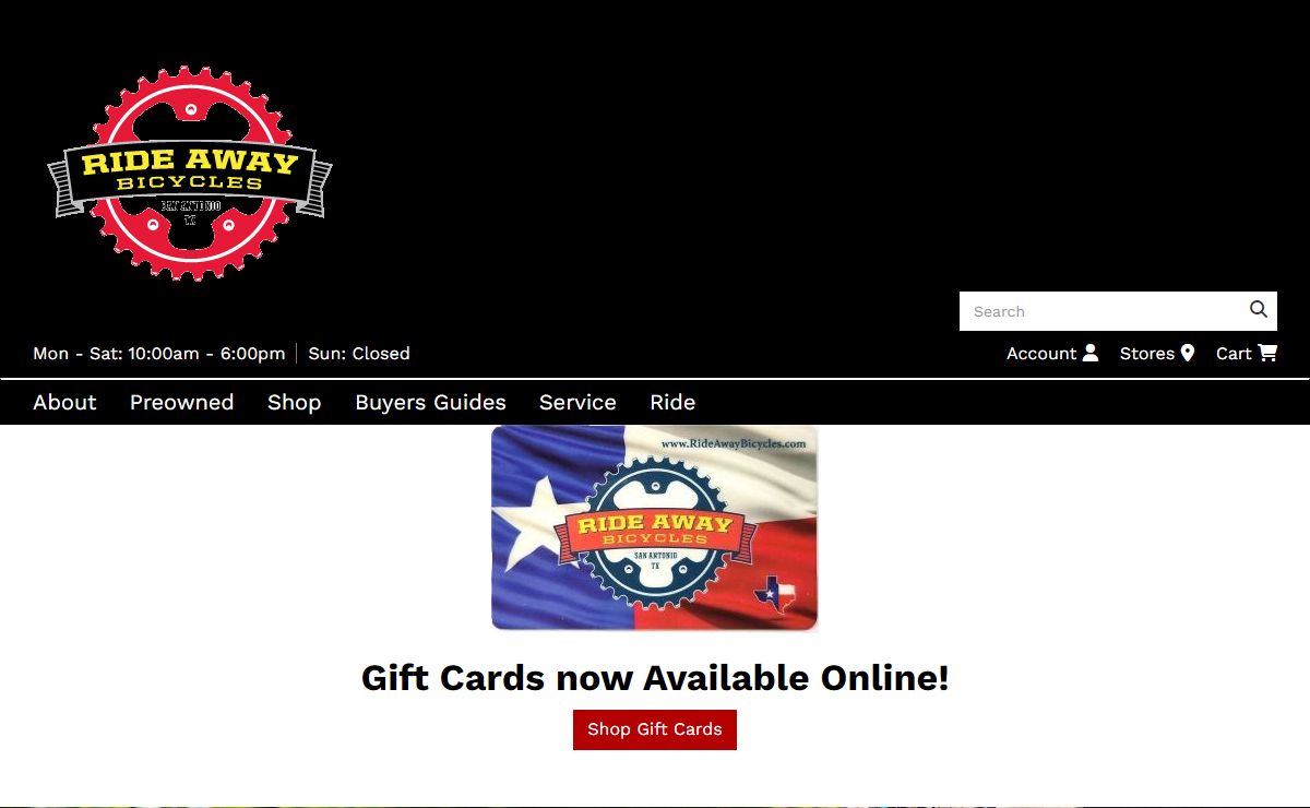 Ride Away Bicycles | San Antonio, TX | Redland, Huebner Oaks, Culebra