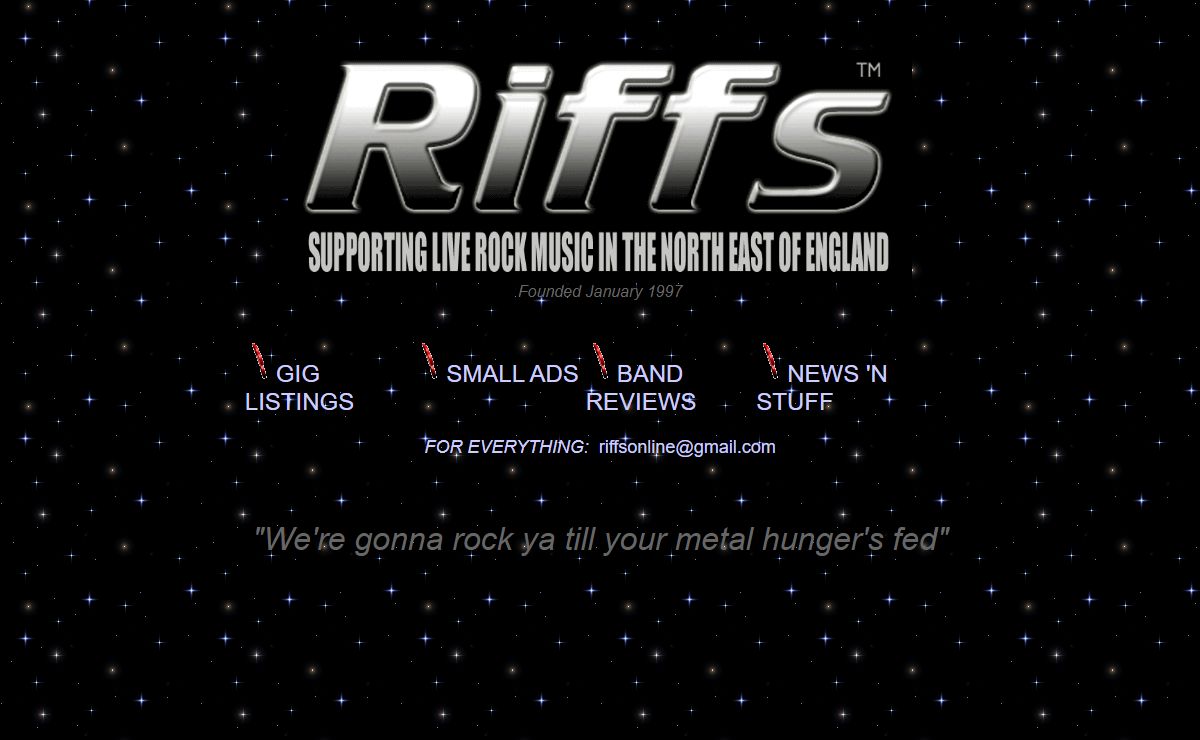 Supporting live rock music in the North East of England with comprehensive gig listings, news, reviews, letters etc
