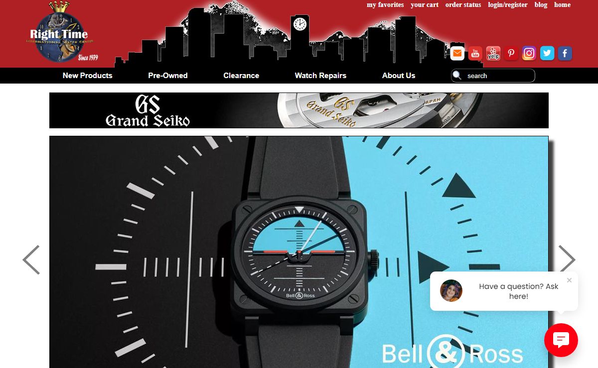 Right Time sells automatic and quartz wrist and pocket watches, watch bands, pre-owned and antique watches, service and restoration in Denver since 1979.