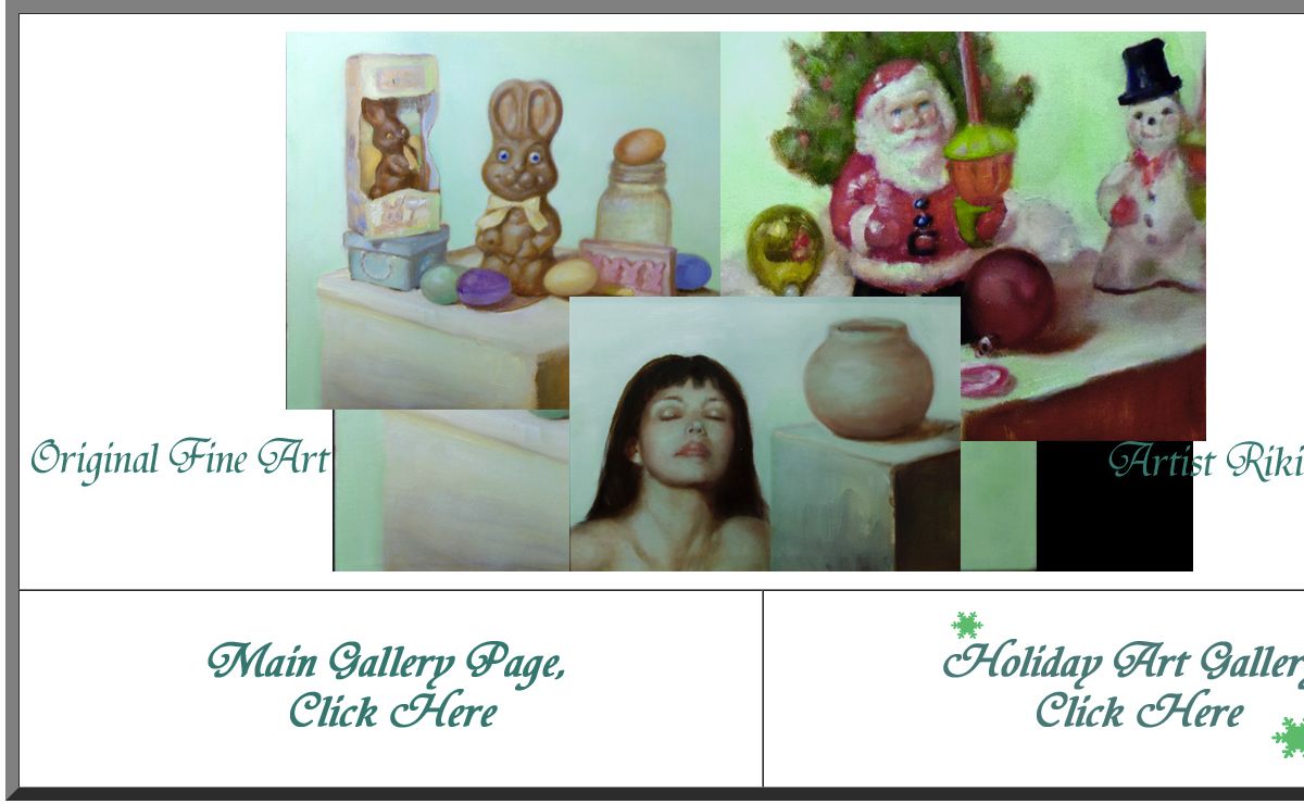 Unique Portraits and Urban Bar Paintings and Paintings of Christmas and Santa and Vintage Still Life Oil Paintings Fine Art by Artist Riki R Nelson