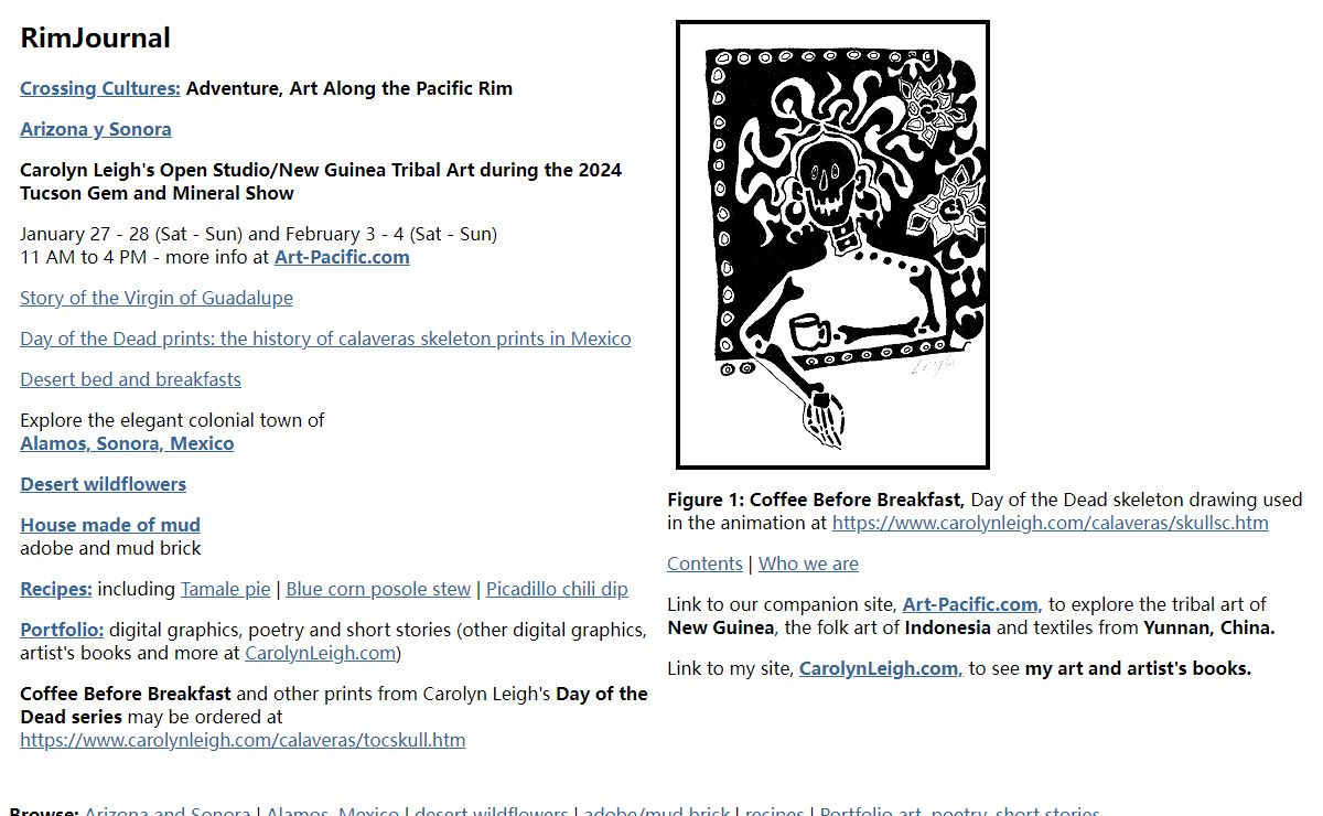 RimJournal.com - art and adobe brick, Mexico, the American Southwest, poetry, fiction and food