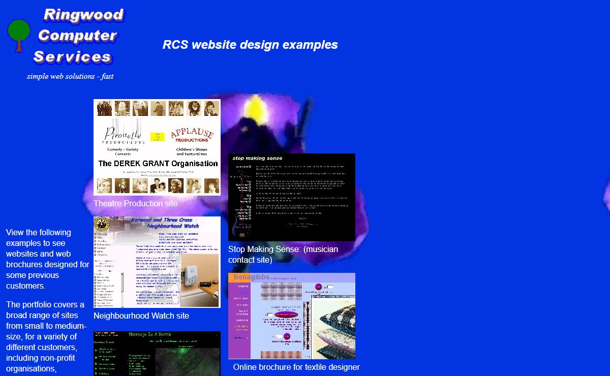 Ringwood Computer Services: Example sites