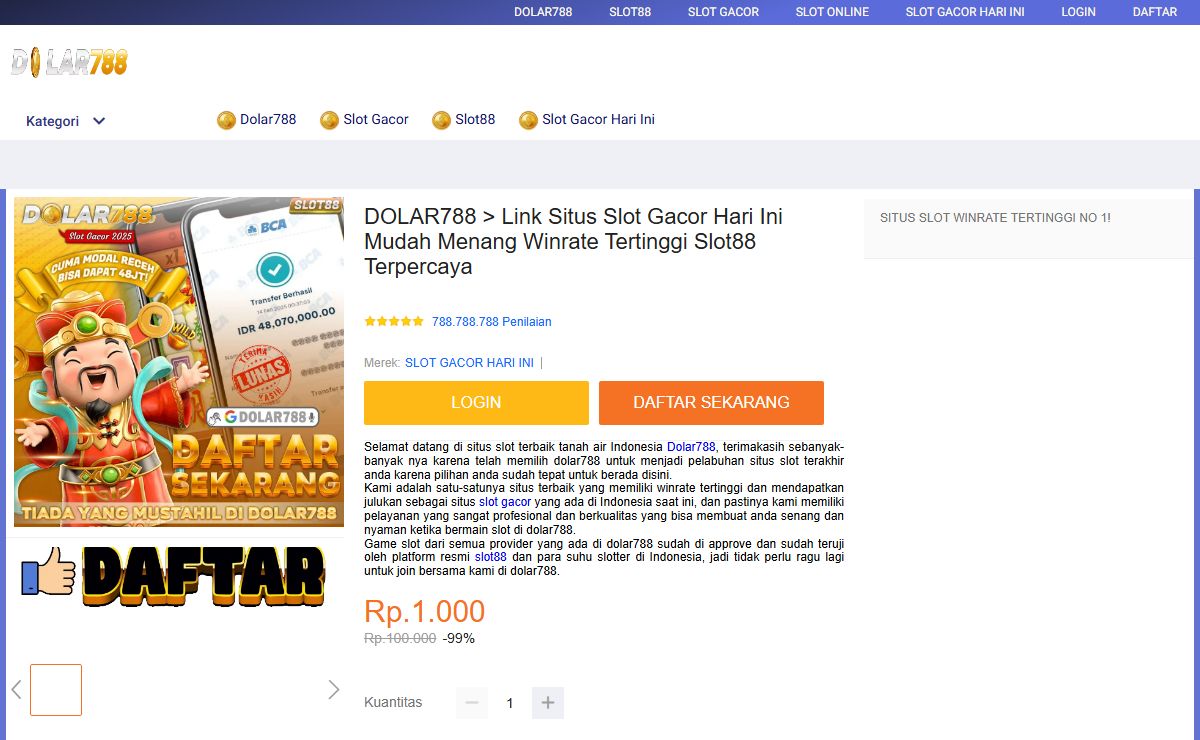 DOLAR788 > Link Situs Slot Gacor Hari Ini Mudah Menang Winrate Tertinggi Slot88 Terpercaya