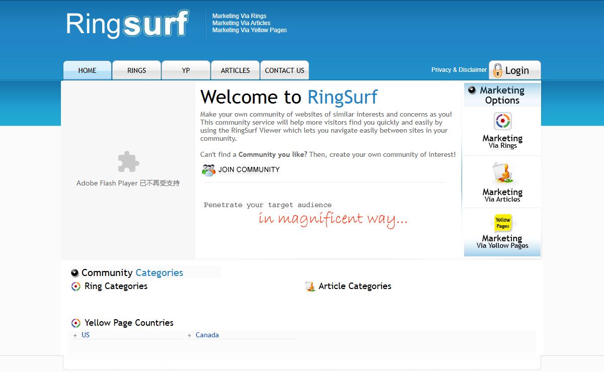 RingSurf- Join our create your own community
