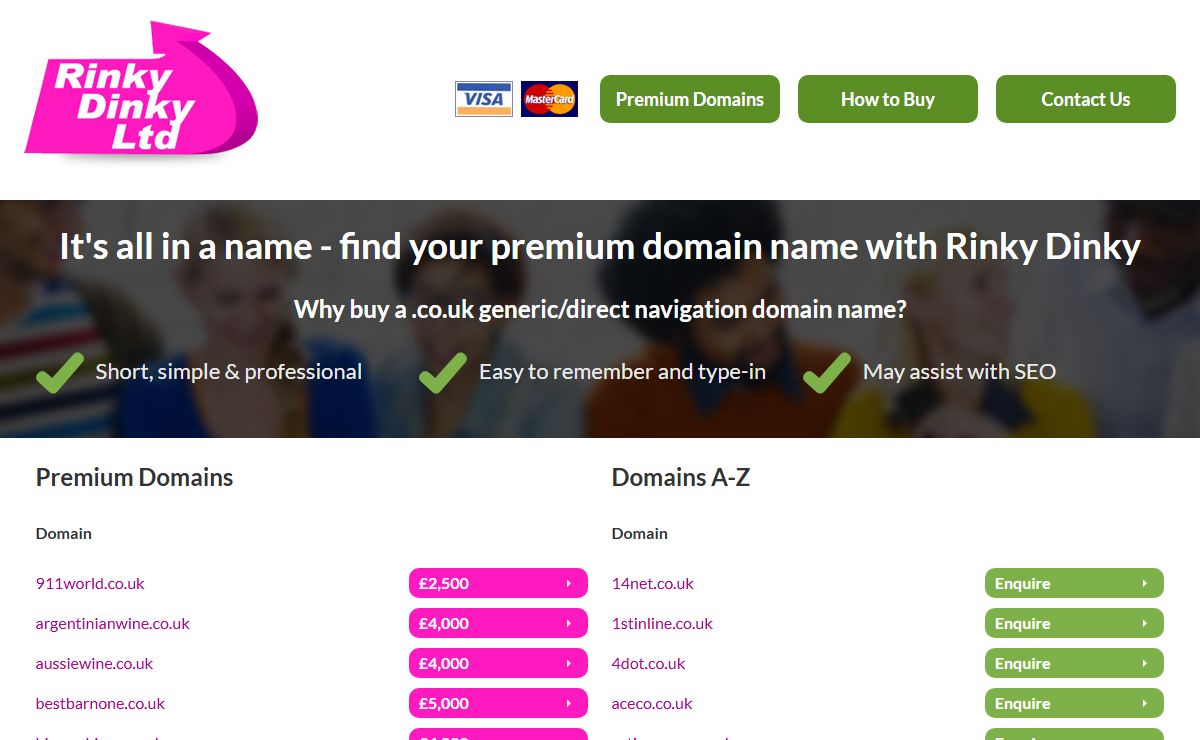 Find your premium domain name with Rinky Dinky