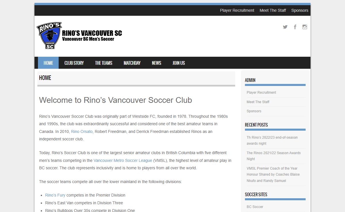 Home - Rino's Vancouver Soccer Club