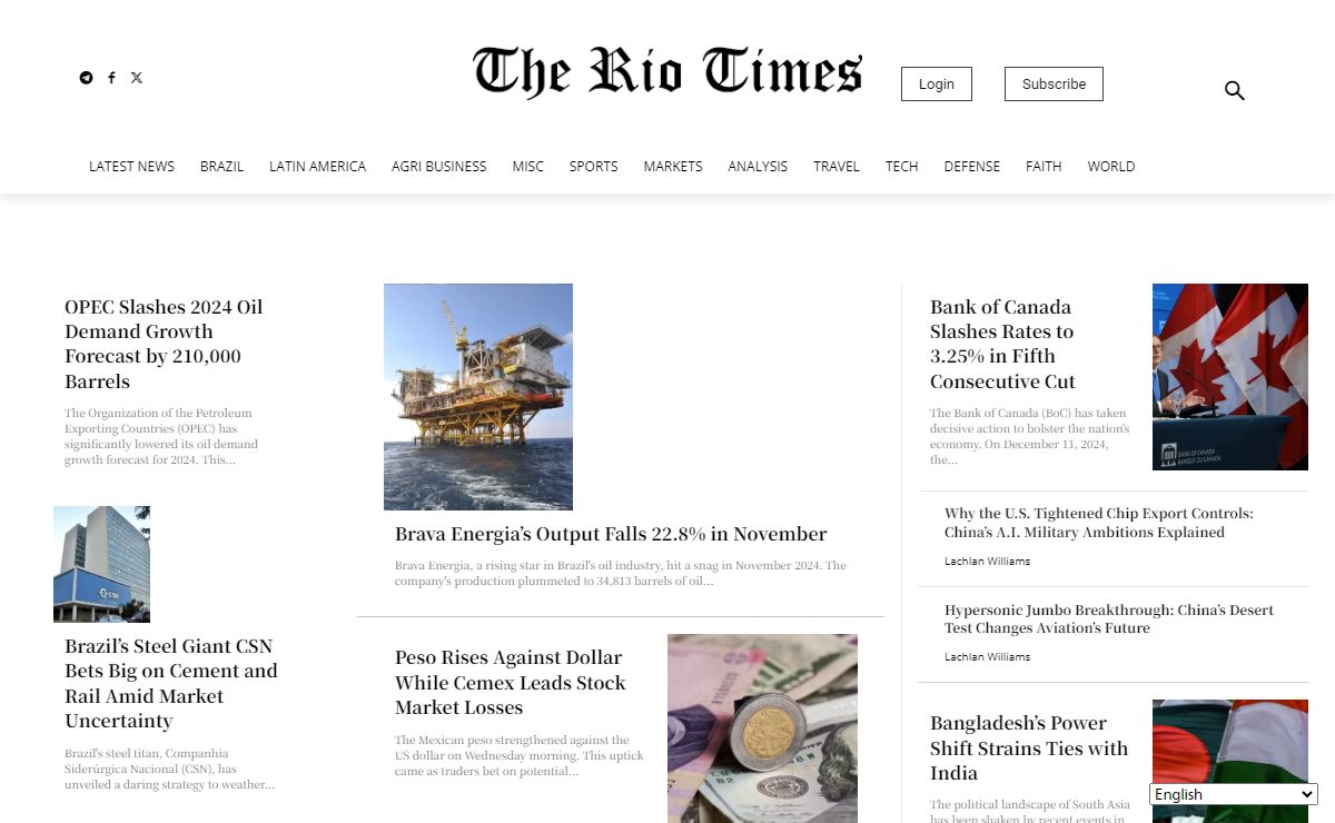 The Rio Times: Latest newspaper in english from Rio de Janeiro & Brazil