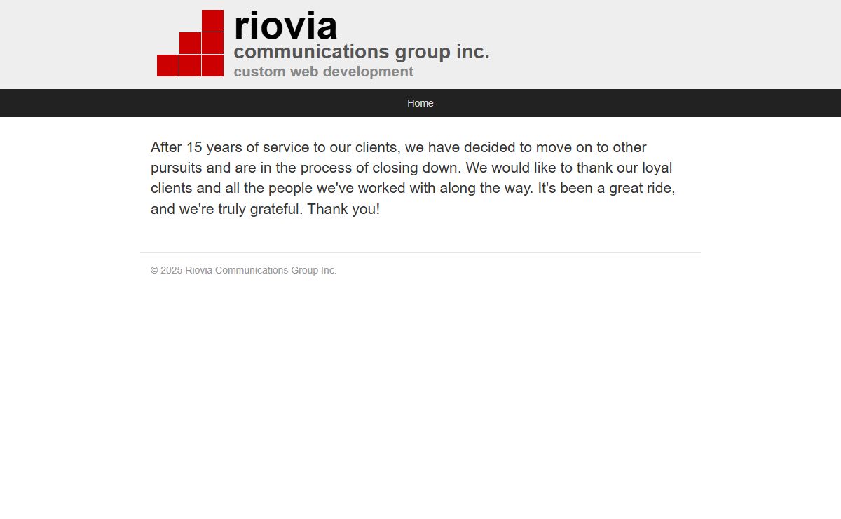 Riovia Communications Group — Custom Web Development