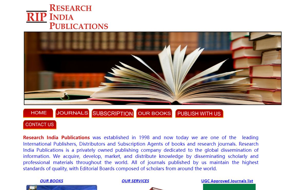 Research India Publications was established in 1998 and now today we are one of the  leading International Publishers