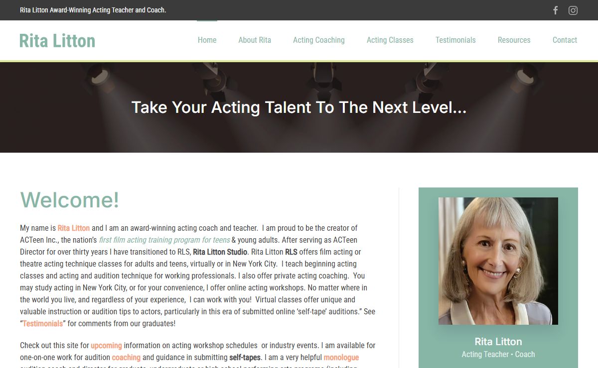 Award-Winning Acting School l Acting Classes NYC l Rita Litton Studio