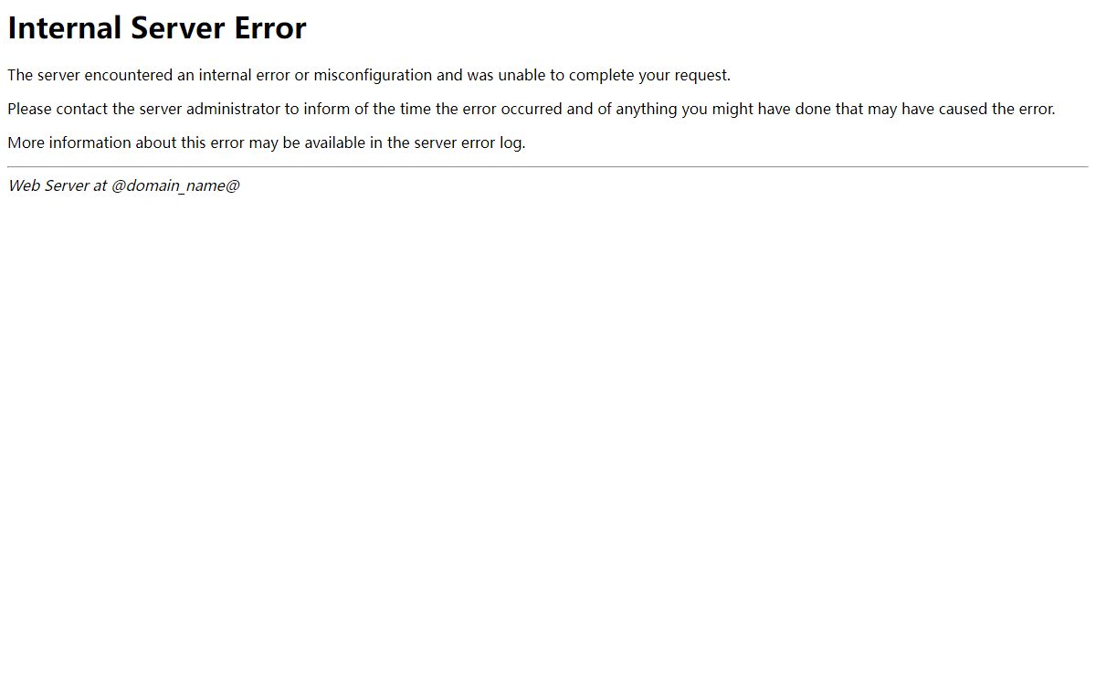500 Internal Server Error