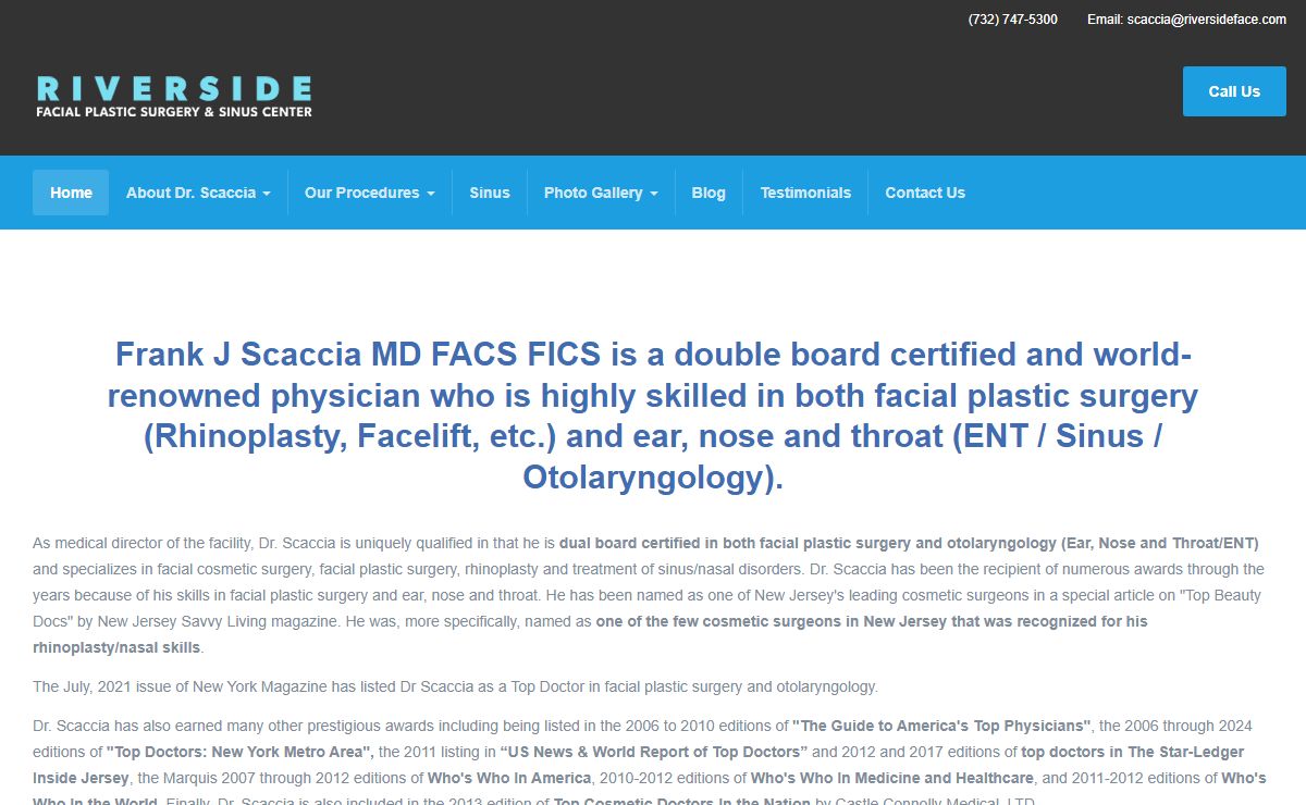 Riverside Facial Plastic Surgery & Sinus Center | ENT | Red Bank, NJ