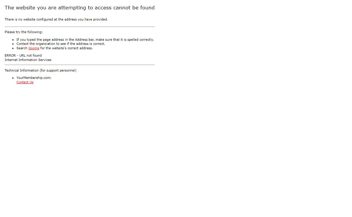Website Cannot Be Found