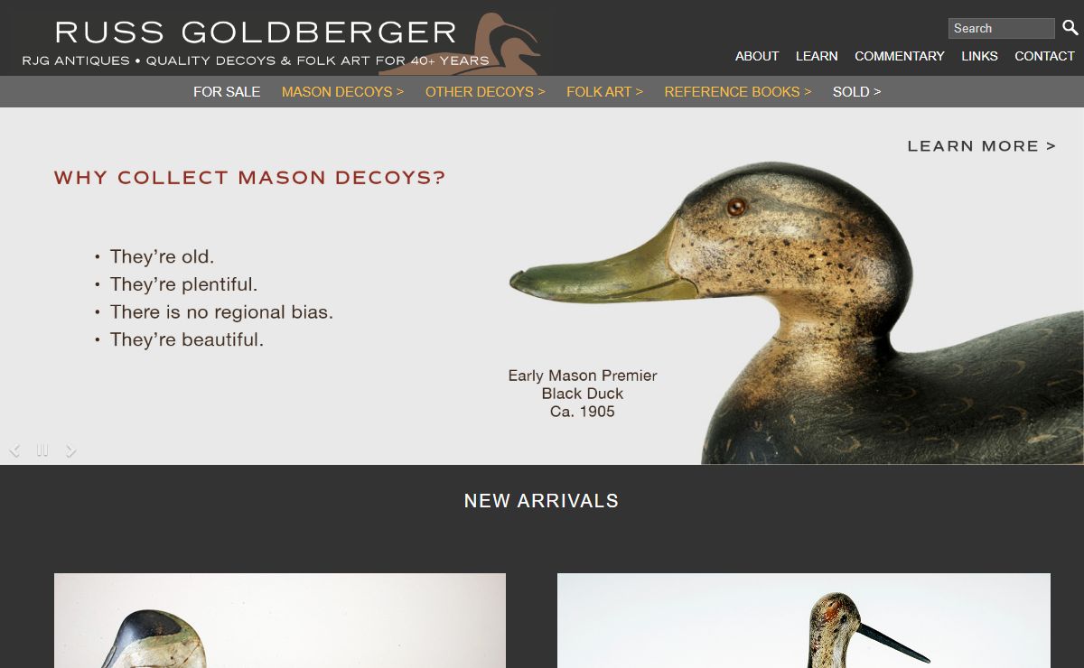Home | RJG Antiques: Antique decoys and American folk art in original paint