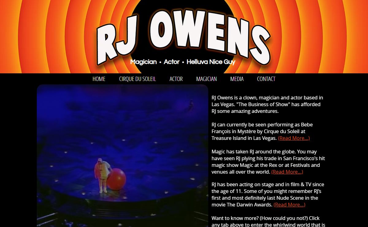RJ Owens | Cirque du Soleil Clown | Magician | Actor | Las Vegas