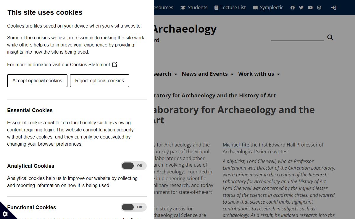 Research Laboratory for Archaeology and the History of Art | School of Archaeology