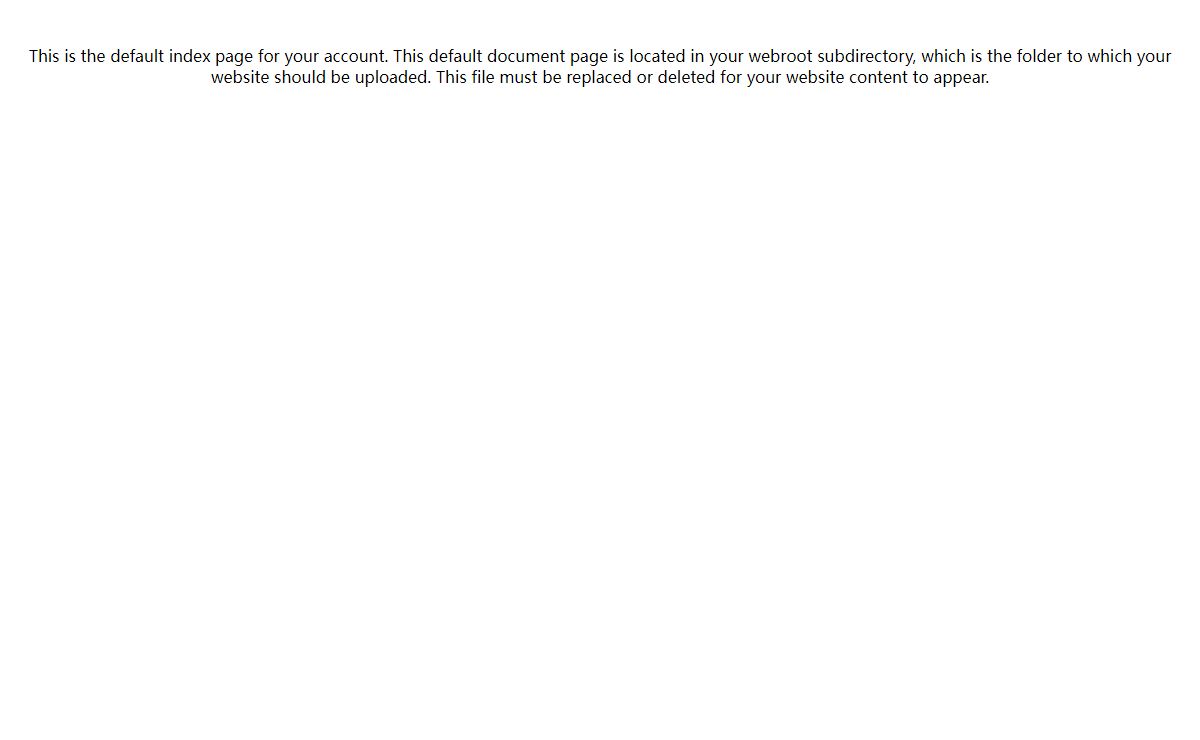 Default Index Page