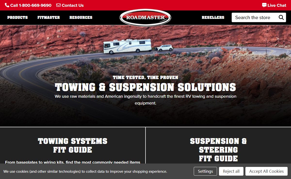Roadmaster Inc. - Tow Bars, Braking Systems & RV Accessories