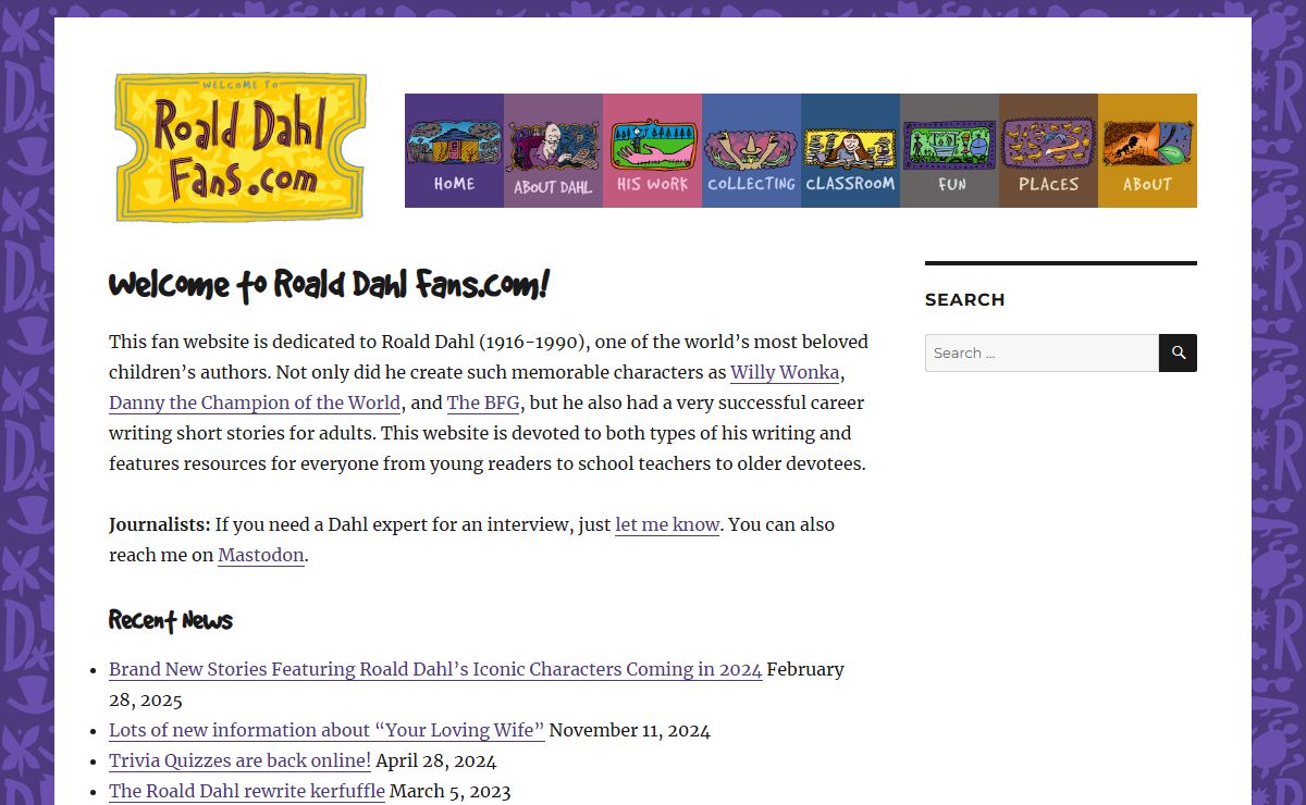 Roald Dahl Fans – Fan site for author Roald Dahl (1916-1990)