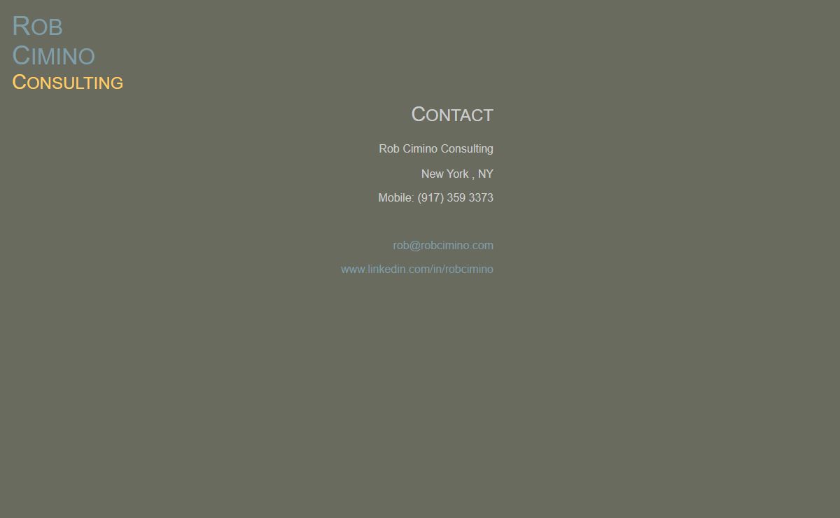 Rob Cimino Consulting - Contact
