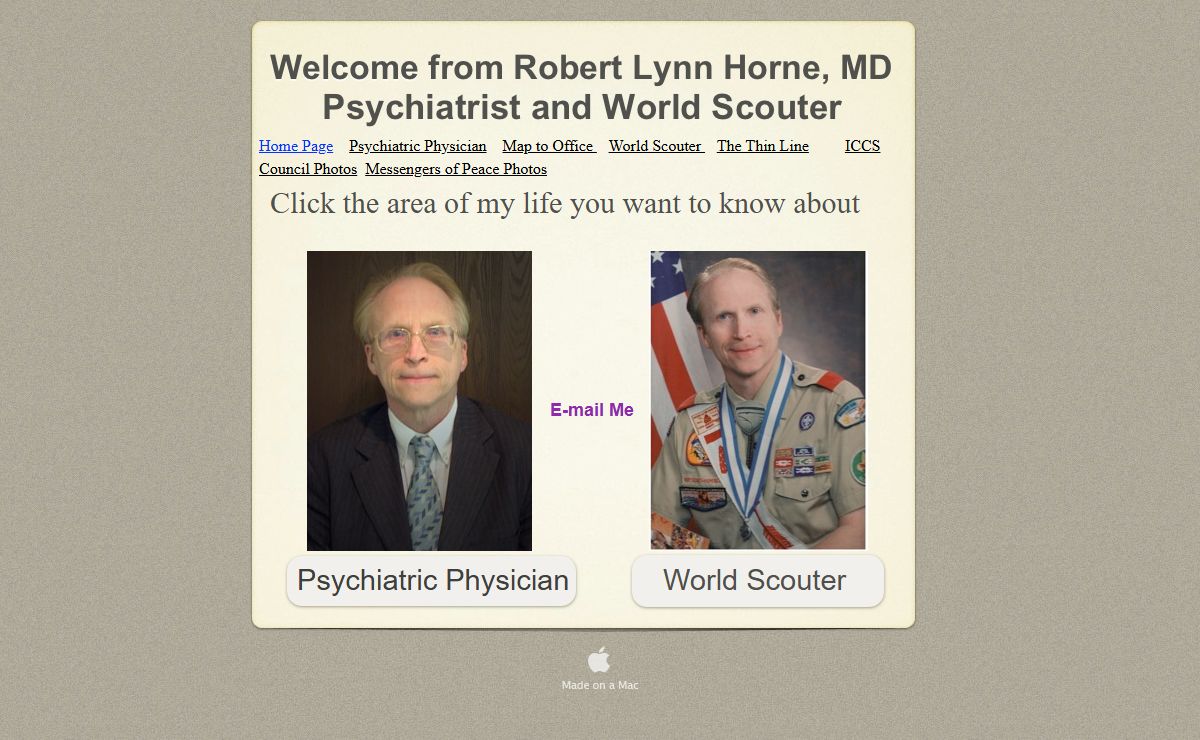 Welcome from Robert Lynn Horne, MD Psychiatrist and World Scouter