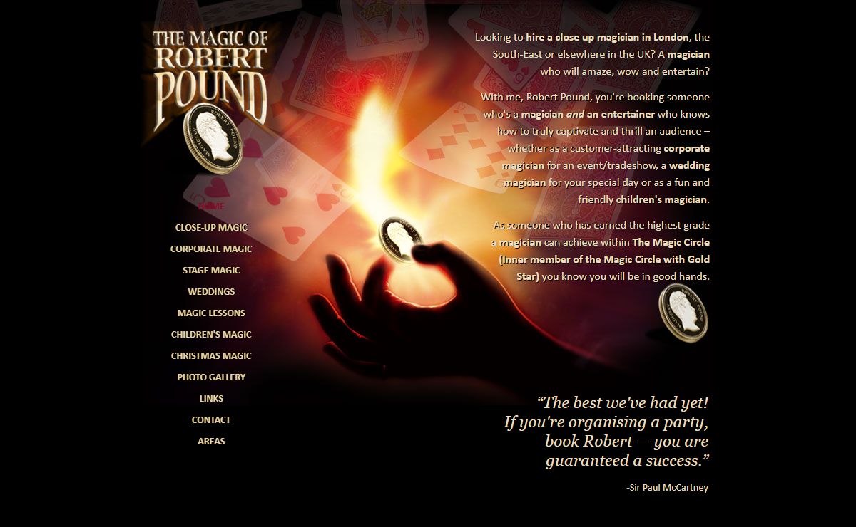 Robert Pound, London Magician | Magician hire in London, Kent and the South East