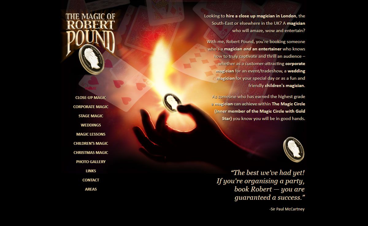 Robert Pound, London Magician | Magician hire in London, Kent and the South East