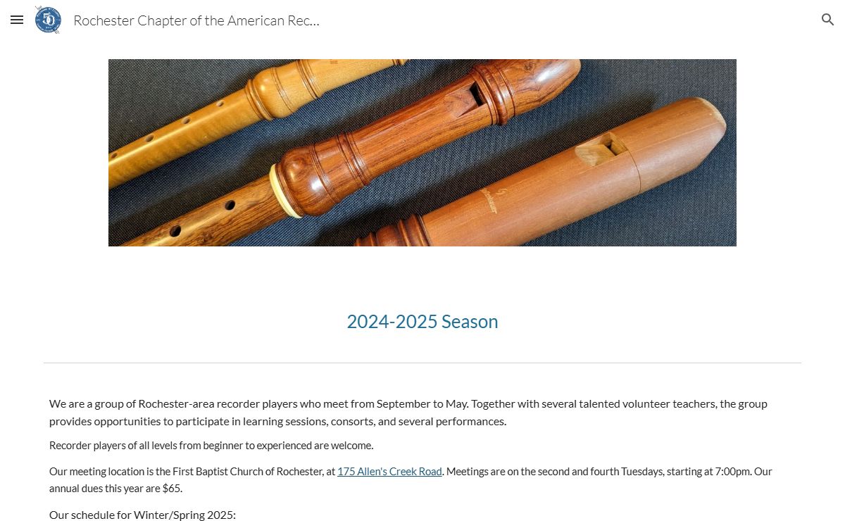 Rochester Chapter of the American Recorder Society
