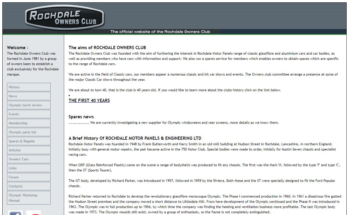 Rochdale Owners Club: History