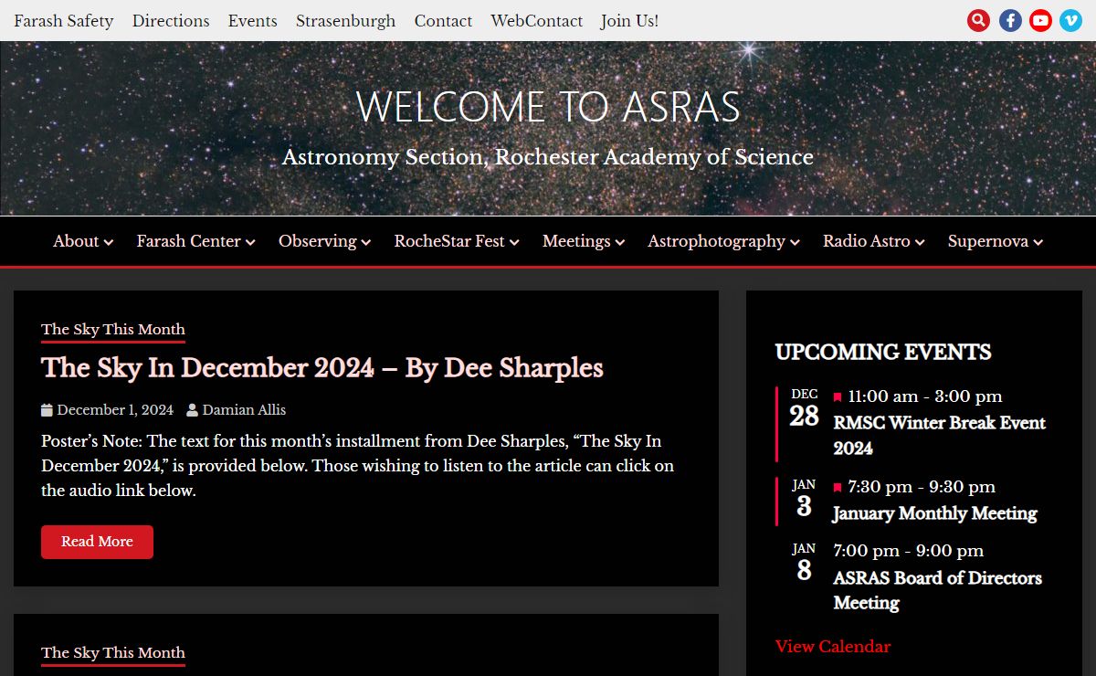 Welcome to ASRAS – Astronomy Section, Rochester Academy of Science
