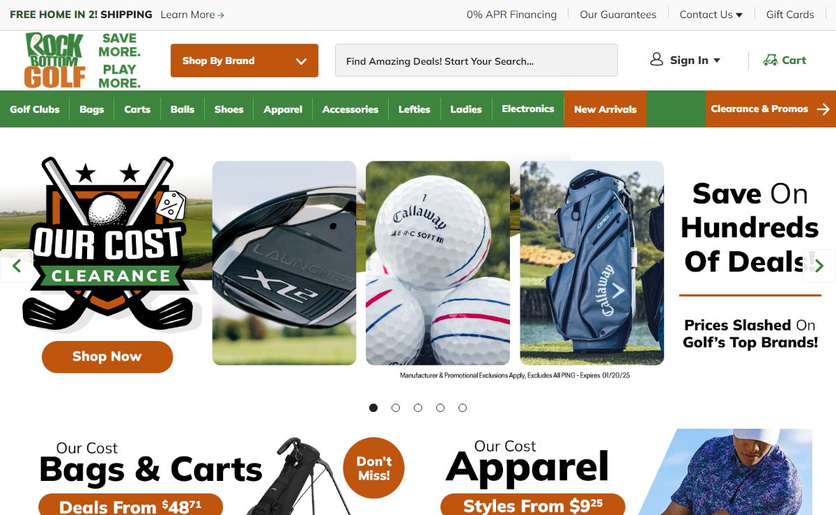 Discount Golf Store | Rock Bottom Golf