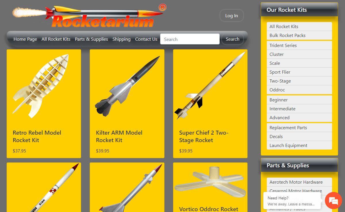 Rocketarium Model Rocket Kits, parts and launch supplies