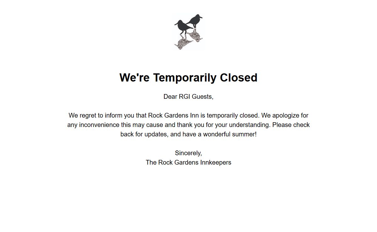 Temporarily Closed Hotel | We'll Be Back Soon!
