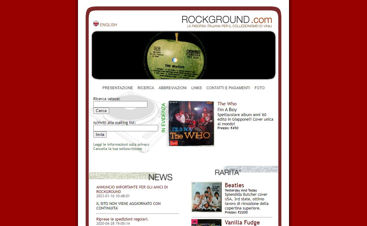 ROCKGROUND.it .:. La risorsa italiana per il collezionismo di vilili