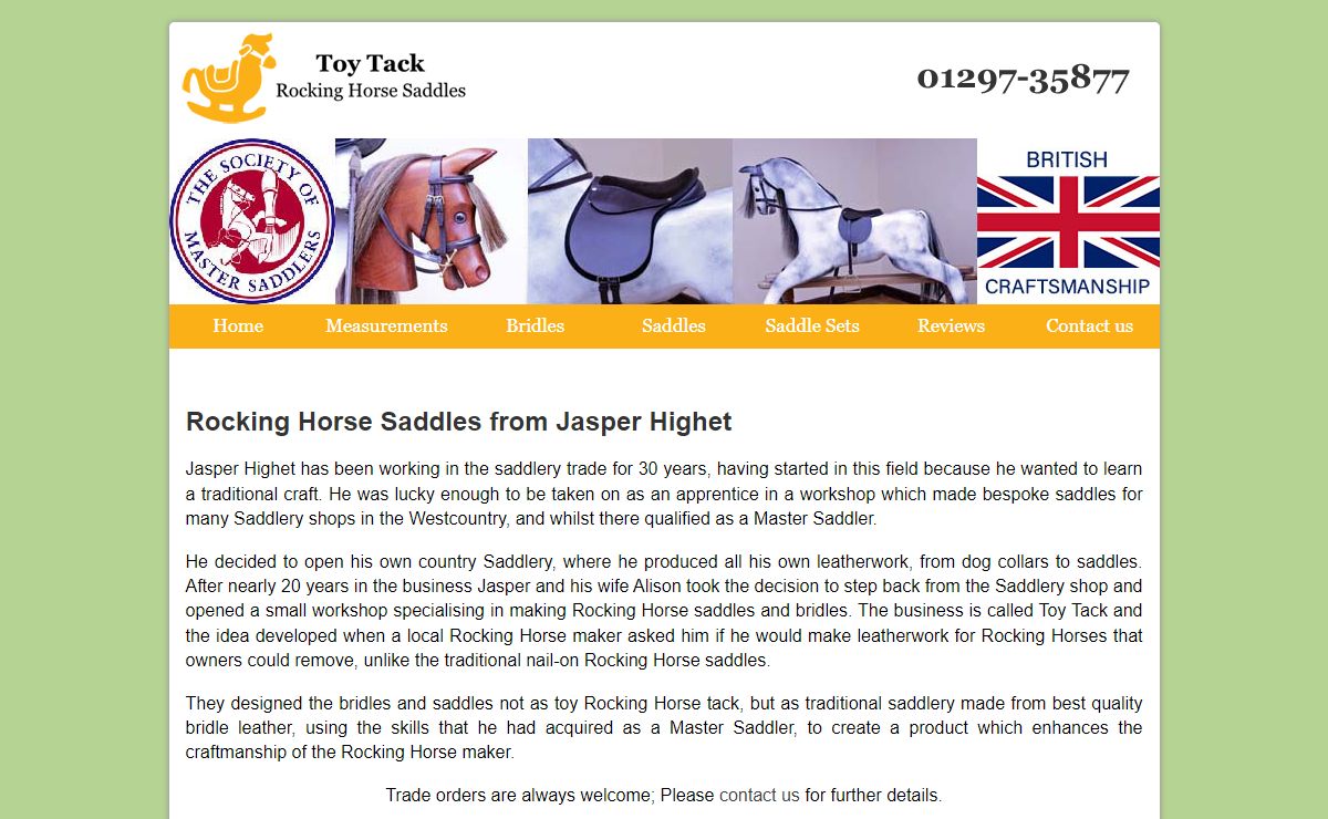Rocking Horse Saddles from Toy Tack
