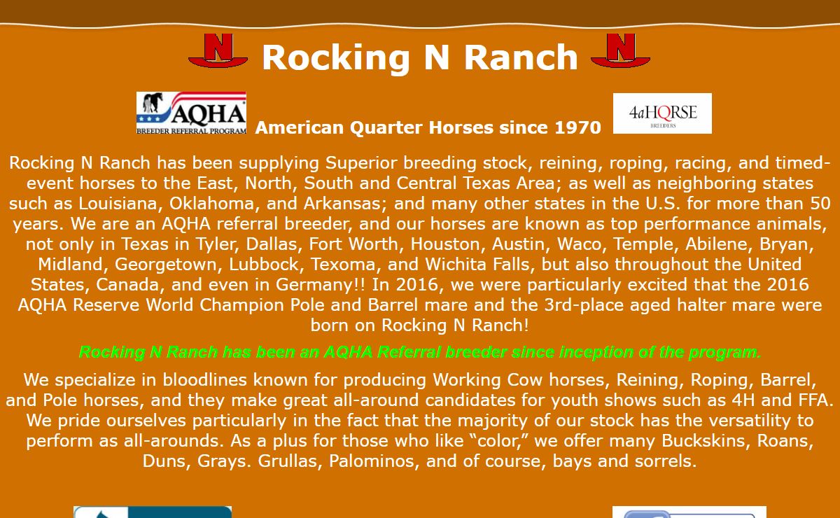 Rocking N Ranch - American Quarter Horses since 1970
