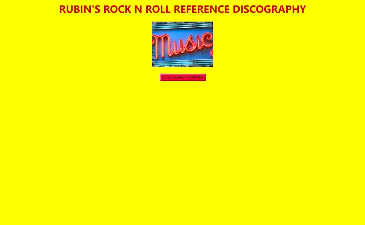 RUBIN'S ROCK N ROLL REFERENCE DISCOGRAPHY