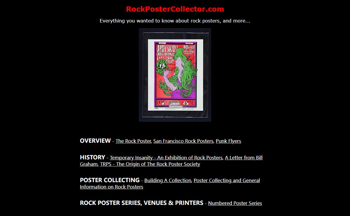 All About Rock Posters at RockPosterCollector.com!