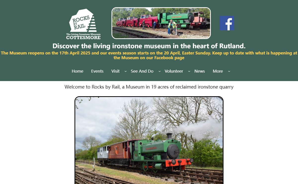 rocks-by-rail.org – The living ironstone quarry museum in Rutland UK.