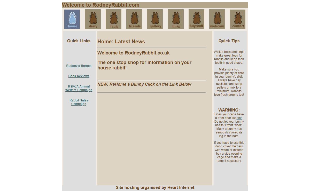 Rodney Rabbit Homepage
