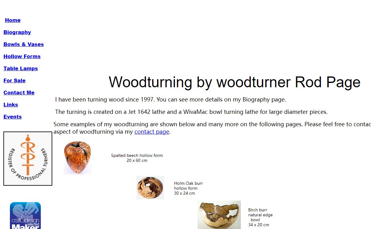 Woodturning by woodturner Rod Page