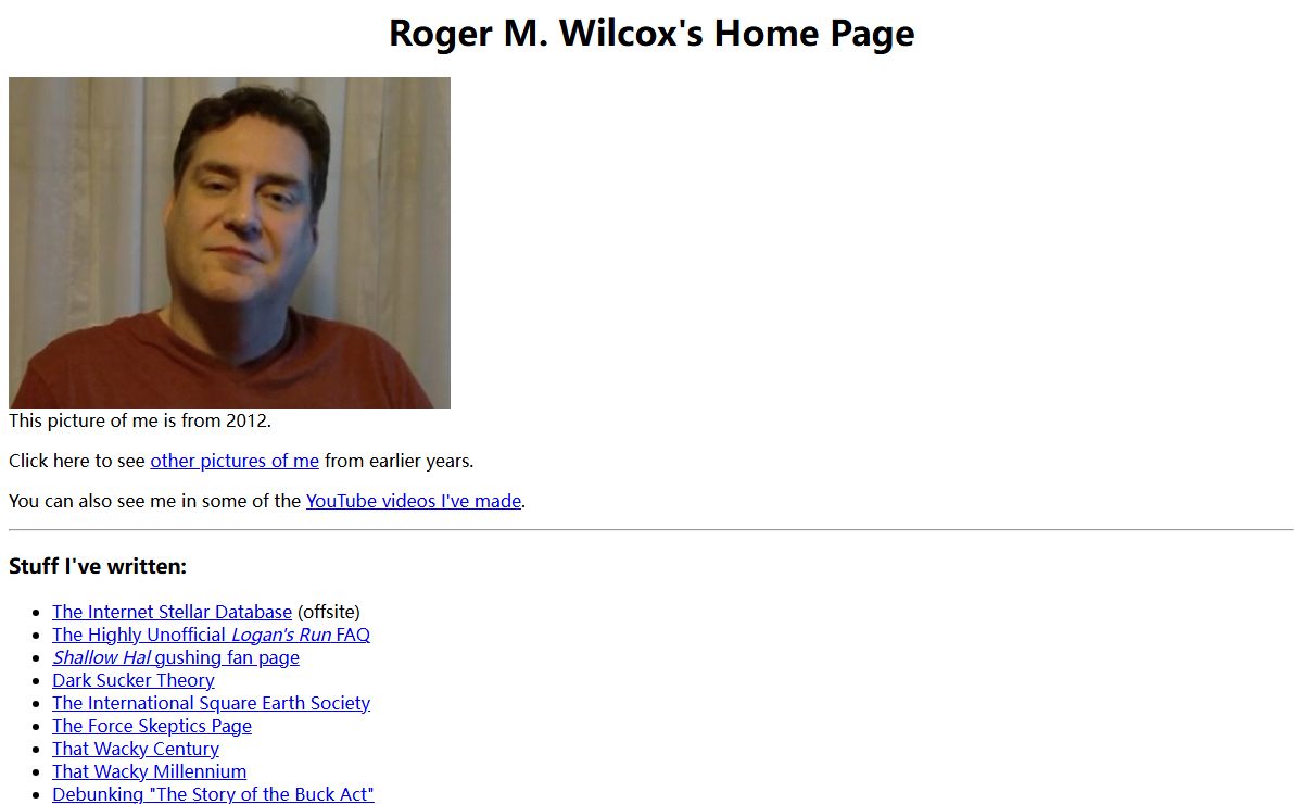 Roger M. Wilcox's home page
