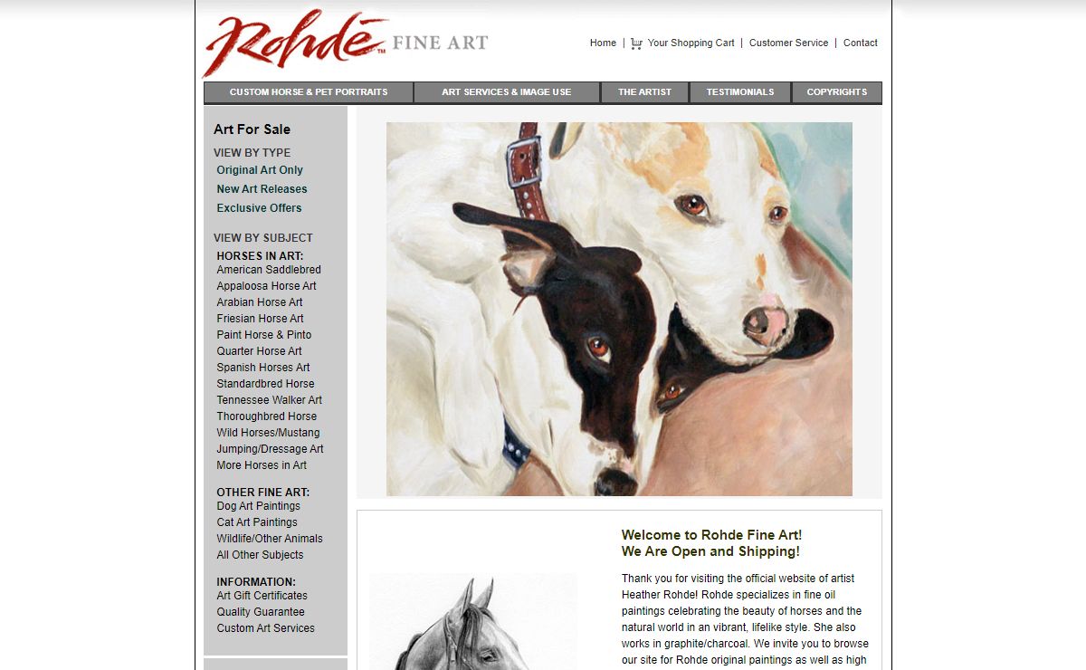 Rohde Fine Art : Artist Heather Rohde : Paintings Horse Art Dog Cat Horses Landscapes Equine