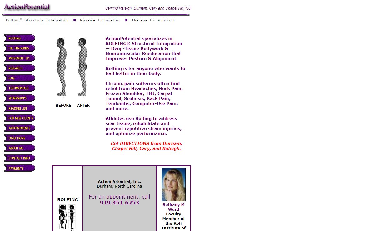 Rolfing relieves pain and improves posture in Raleigh, Durham, Chapel Hill, Cary NC