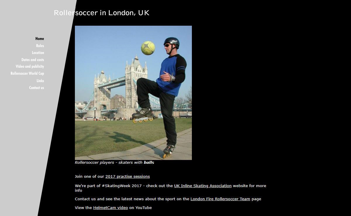 London Roller soccer sessions, football on skates, weekly practice in Victoria, London